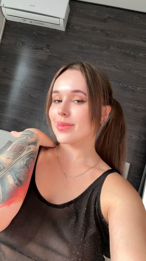 My nipple piercings under a transparent dress