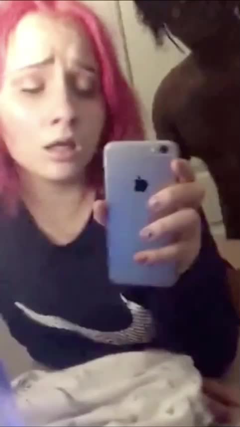 White girl holds Camera while BBC boyfriend slams her from behind