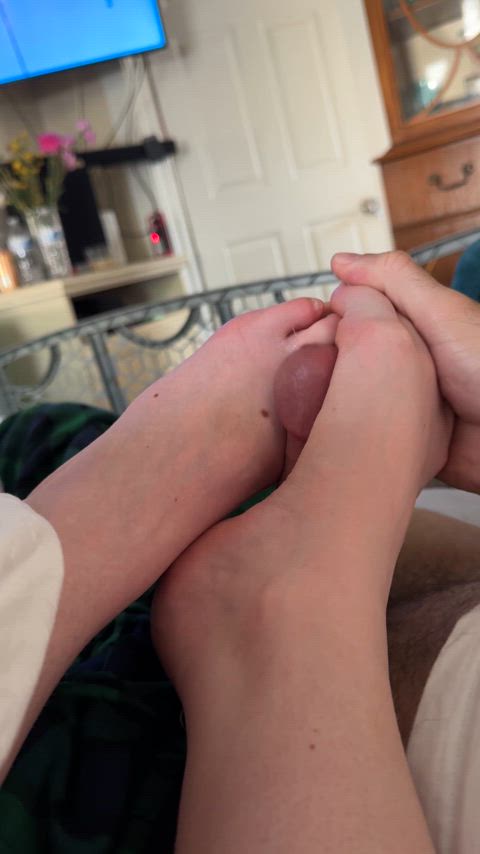I love having cum on my feet