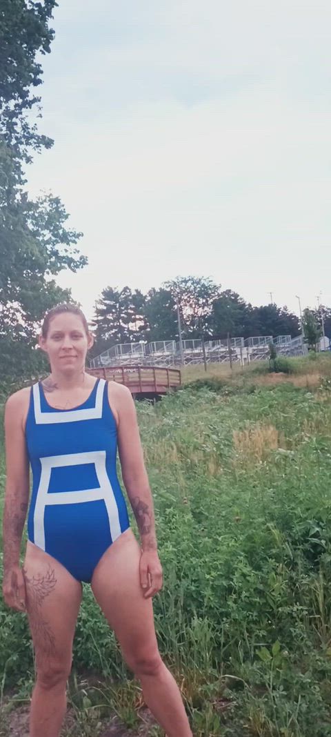 Taking my bathing suit off at a trail head