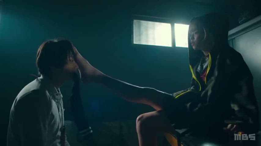 Femdom scene from a Japanese tv show