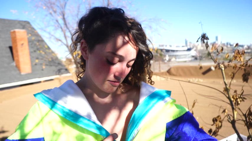 Brunette Curly Hair Natural Tits Porn GIF by swap89