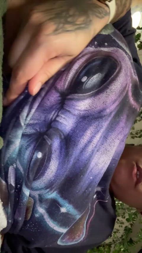 Pulled my shirt up…did you think my areolas would be so big?