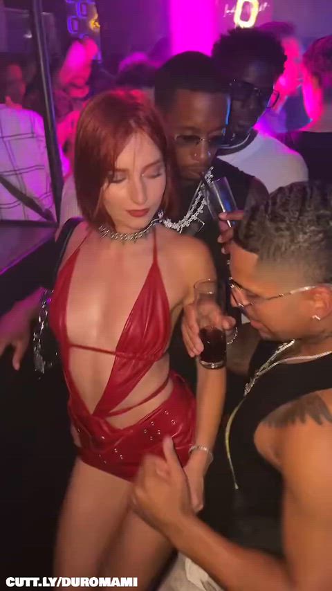 Amateur Club Exhibitionist Flashing German Groping Nightclub Public Redhead Tits Porn GIF by duromami