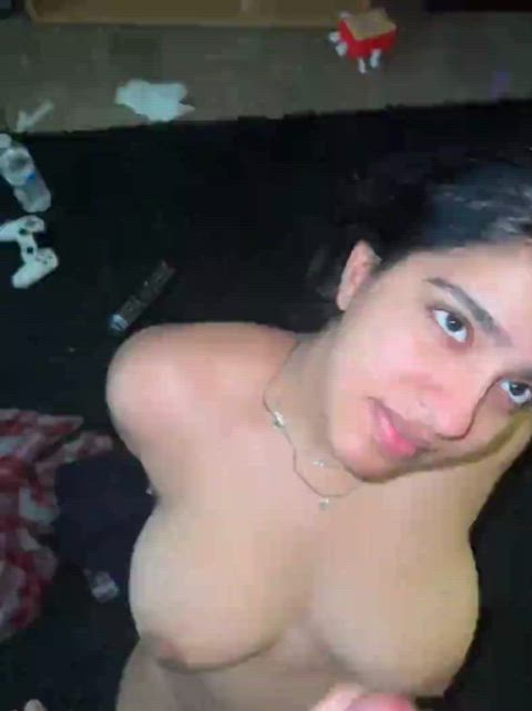 Amateur Big Tits Brunette Cum On Tits Cumshot Desi Homemade Indian POV Teen Porn GIF by populardick