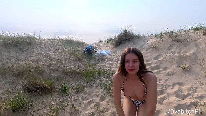 Stripping fully naked at the public beach