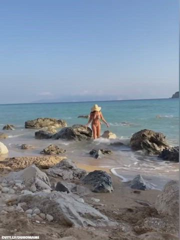 Amateur Beach Big Tits Blowjob Cumshot Outdoor Real Couple Reverse Cowgirl Porn GIF by duromami