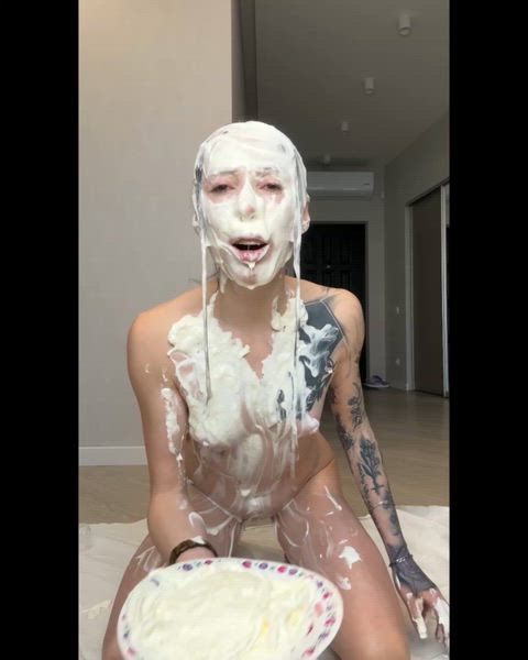 a complete whipped cream mess - play hard🤤😈