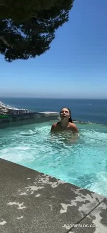 Big Tits Gabbie Carter Natural Tits Pool Pornstar Slow Motion Porn GIF by mollatare