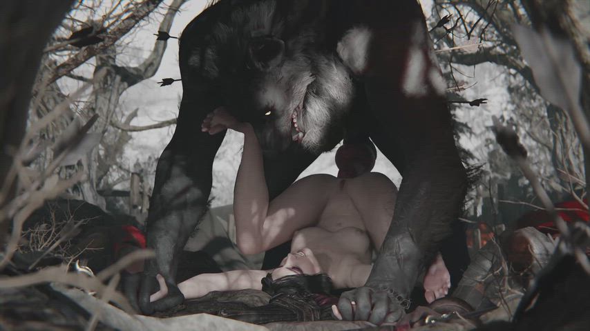 Serana & a werewolf (Zmsfm) [Skyrim]