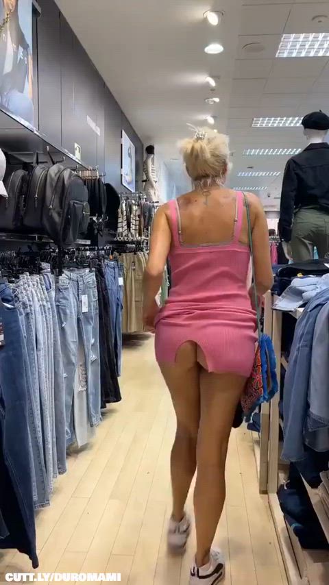 Amateur Butt Plug Exhibitionist Flashing MILF Public Upskirt Porn GIF by duromami