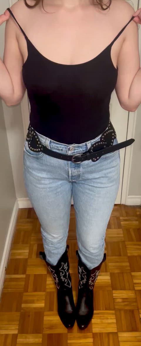 Denim, boots, and a little trouble