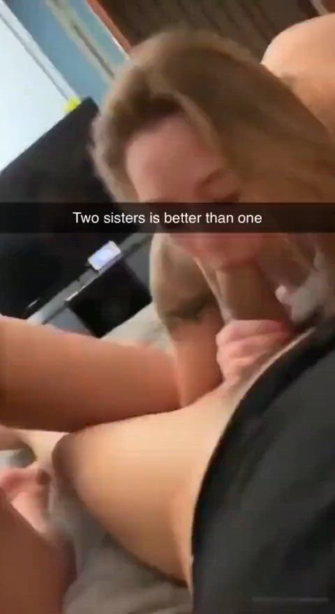 Amateur Blonde Blowjob Double Blowjob Homemade Kissing Lesbian Lesbians Sister Step-Sister Porn GIF by populardick
