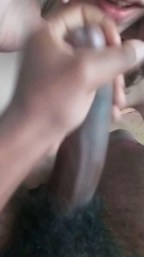 Filling her mouth up 🤤