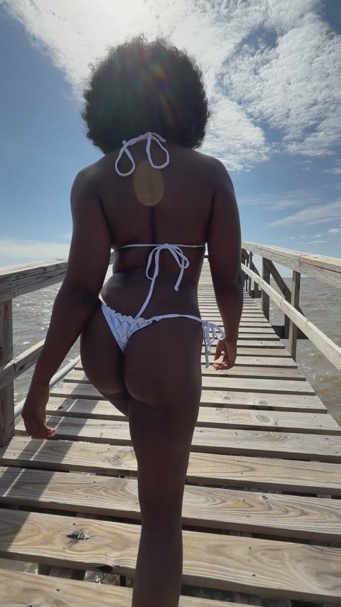 He was so nervous he could barely get hard, but I had so much fun sucking dick on the pier. 😏