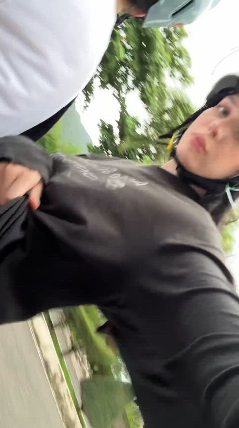 Flashing in the road