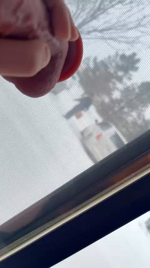 [f] dared by u/j_1990_j to suck my toy on the open window, i made sure someone was out there to watch ;)